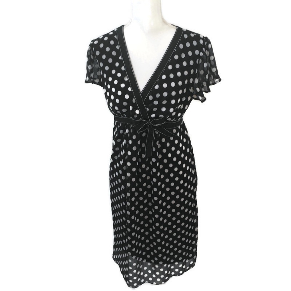 Motherhood Faux Wrap Polka Dot Maternity Dress